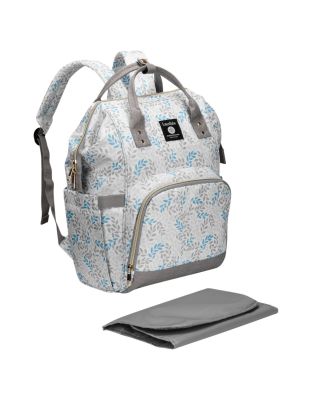 Totes_Babe_Alma_Diaper_Backpack_Leafy_Grey