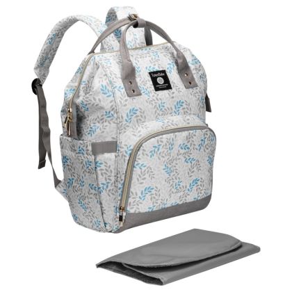 Totes_Babe_Alma_Diaper_Backpack_Leafy_Grey