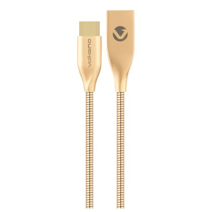 Volkano_Iron_Series_Round_Metallic_Spring_Type-C_Cable_6ft_-_Champagne_Gold