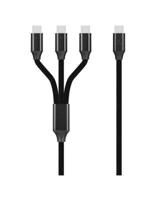 Volkano_Weave_Series_100w_3-in-1_Charge_Cable_3_x_Type_C_-_Black