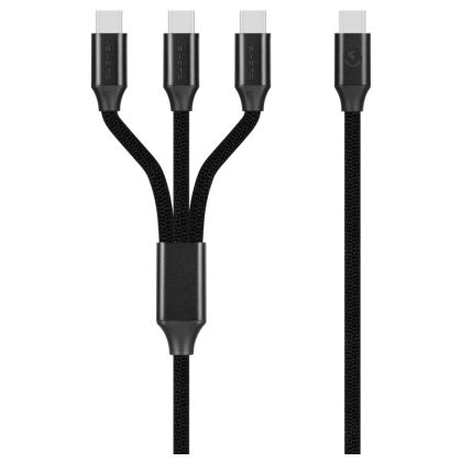 Volkano_Weave_Series_100w_3-in-1_Charge_Cable_3_x_Type_C_-_Black