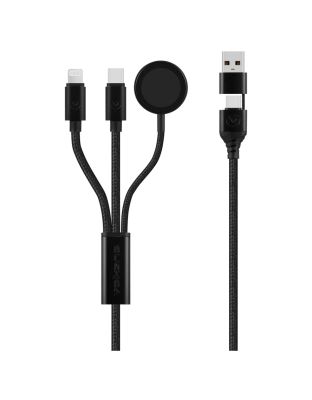 Volkano_Weave_Series_100W_Braided_5-in-1_Charge_and_Data_Cable_1m_-_Black