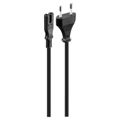 Volkano_Presto_Series_Power_Cable_2-Pin_Figure_8_to_Type-C_Euro_1.2m_5a_-_Black